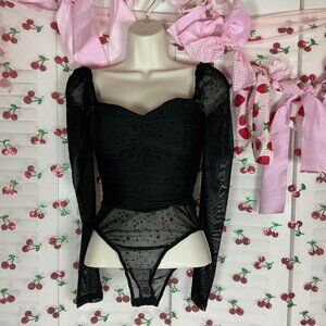 Black Mesh Long Sleeve